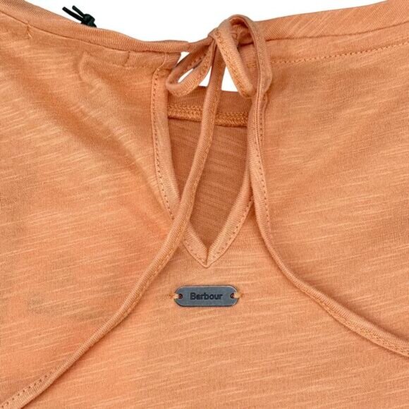 NWT BARBOUR Willow Fit & Flare Peplum Cotton Top Sz 10 Peach Tree - Picture 8 of 8